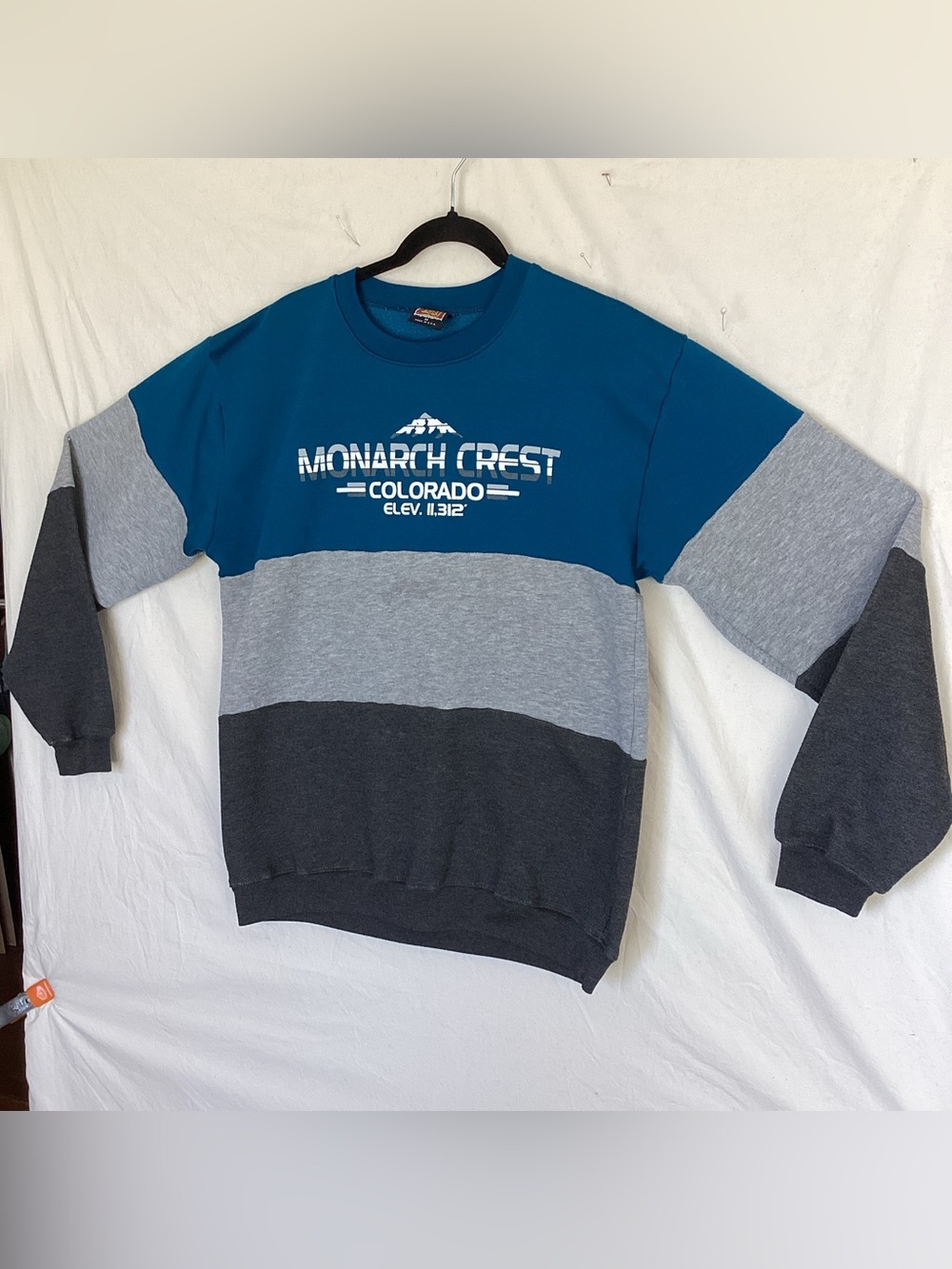 Vintage Monarch crest Colorado color block sweatshirt made in USA by tipsy